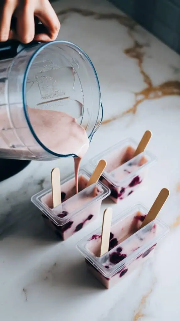 Blueberry Cottage Cheese Popsicles