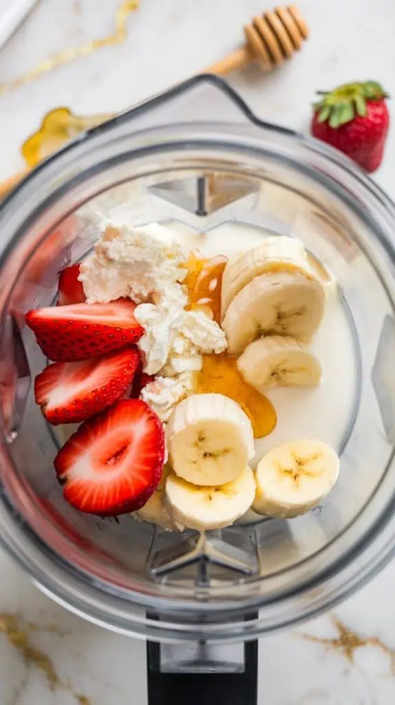 Cottage Cheese Strawberry Banana Smoothie