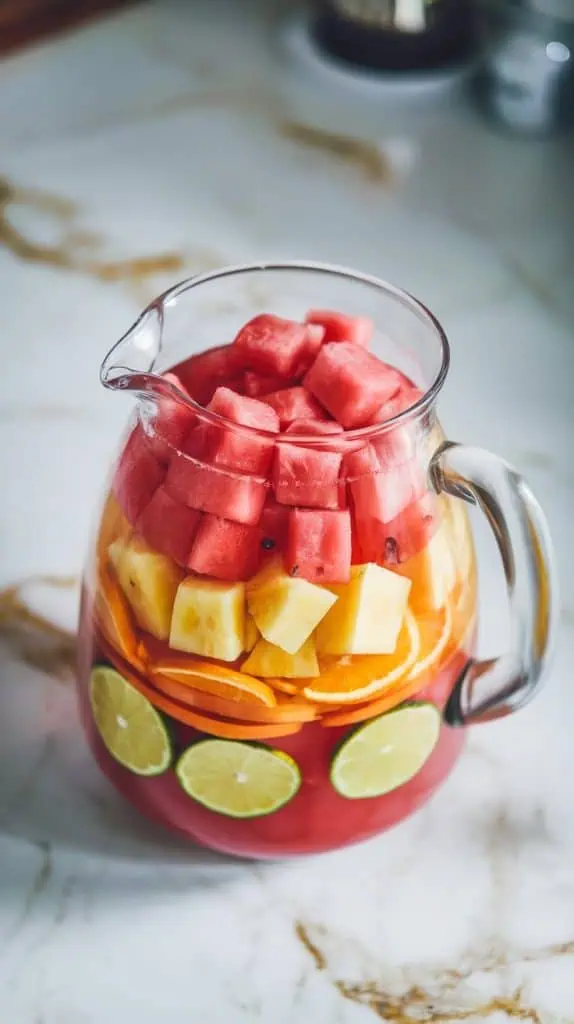 Summer Sangria with Watermelon and Pineapple