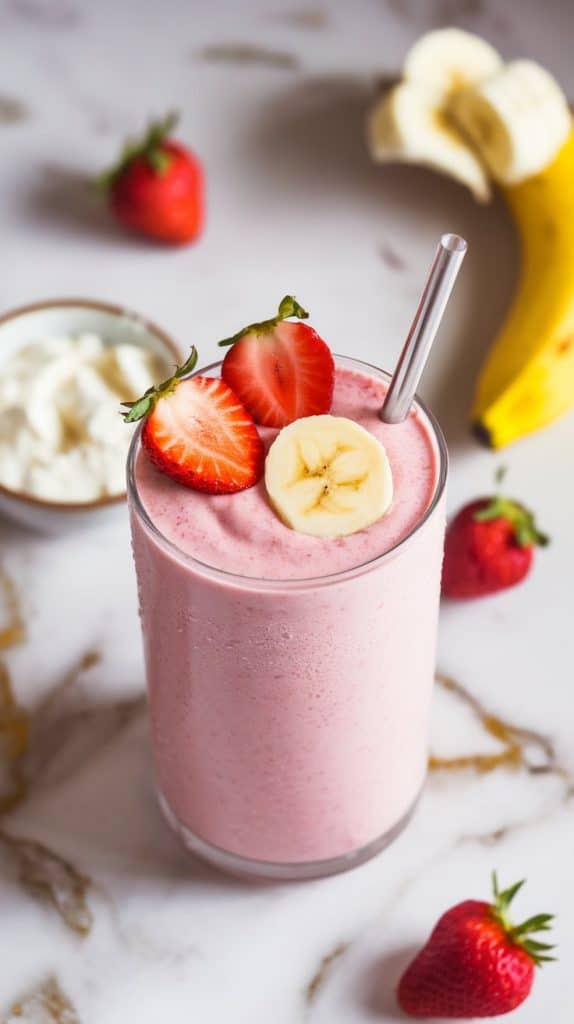 Cottage Cheese Strawberry Banana Smoothie