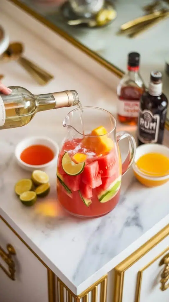 Summer Sangria with Watermelon and Pineapple