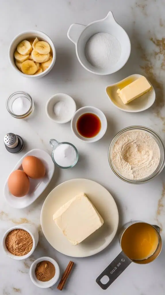 A beautiful top-down shot of all the ingredients laid out