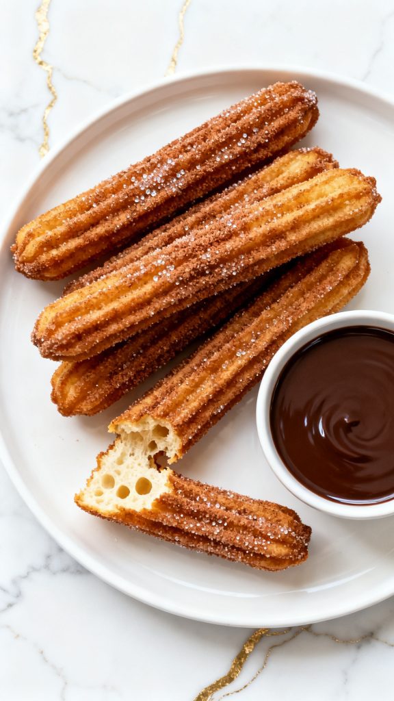 Cinnamon Churros with Coffee Chocolate Sauce