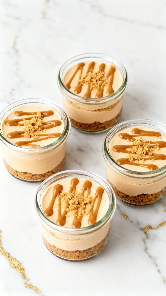 Peanut Butter Cottage Cheese Cheesecake Cups
