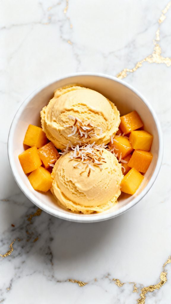 Mango Coconut Frozen Yogurt