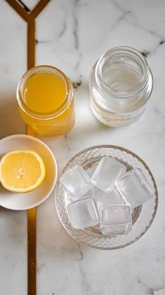 a chilled limoncello highball served in a tall glass filled with clear soda water, golden limoncello swirling through, garnished with a bright lemon wheel.