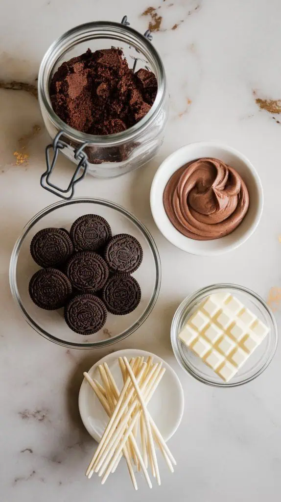 ingredients for cookies & cream cake pops