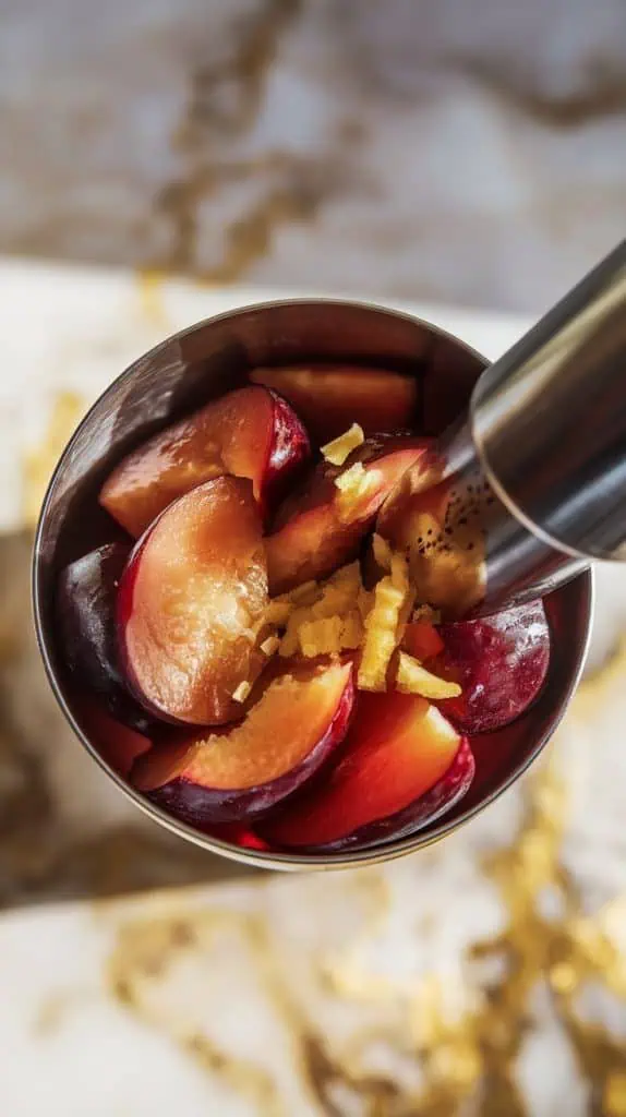 Plum Ginger Gin Sour Cocktail