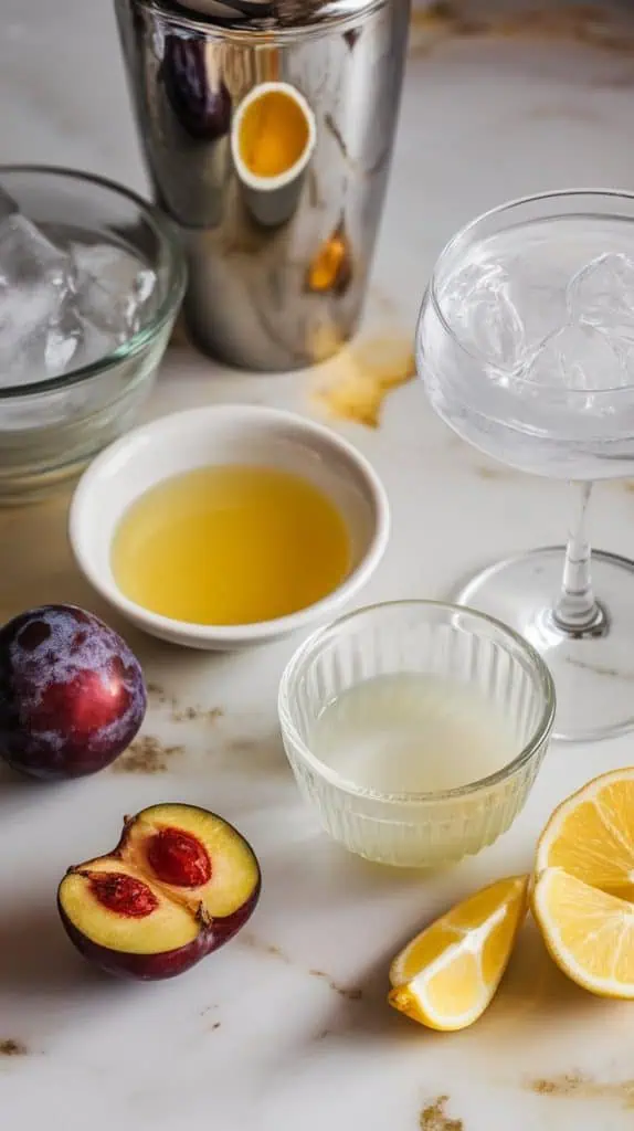 Plum Ginger Gin Sour Cocktail