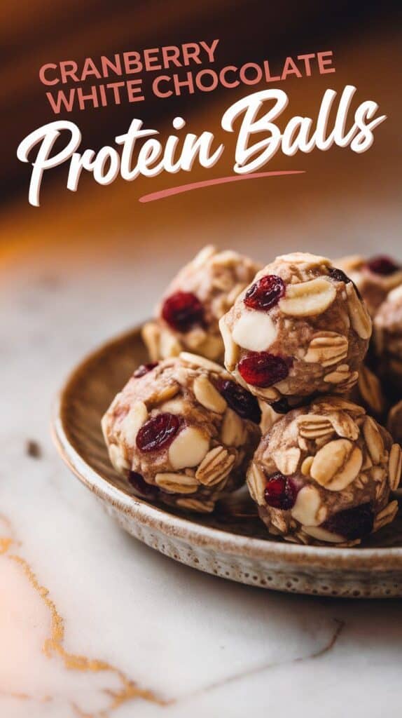Cranberry White Chocolate Protein Balls