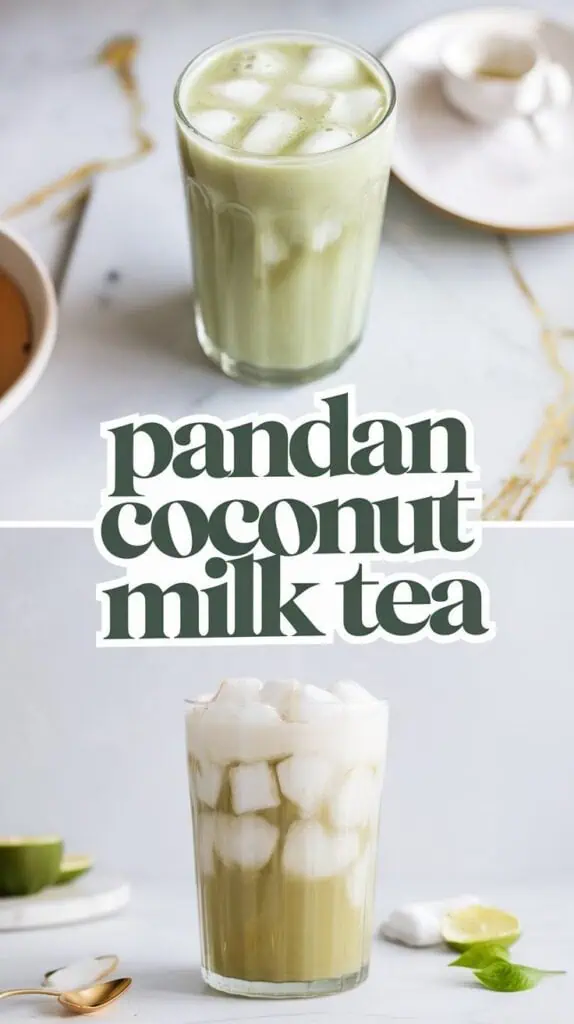 coconut drinks are great, but some are just too heavy. pandan coconut milk tea is creamy without being thick, and super refreshing. save this easy combo to try later!