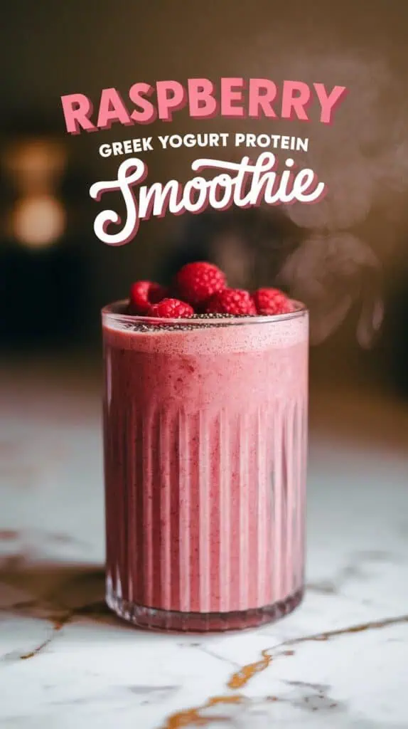 Raspberry Greek Yogurt Protein Smoothie