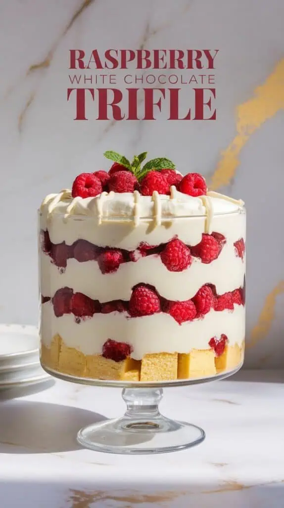 Raspberry White Chocolate Trifle