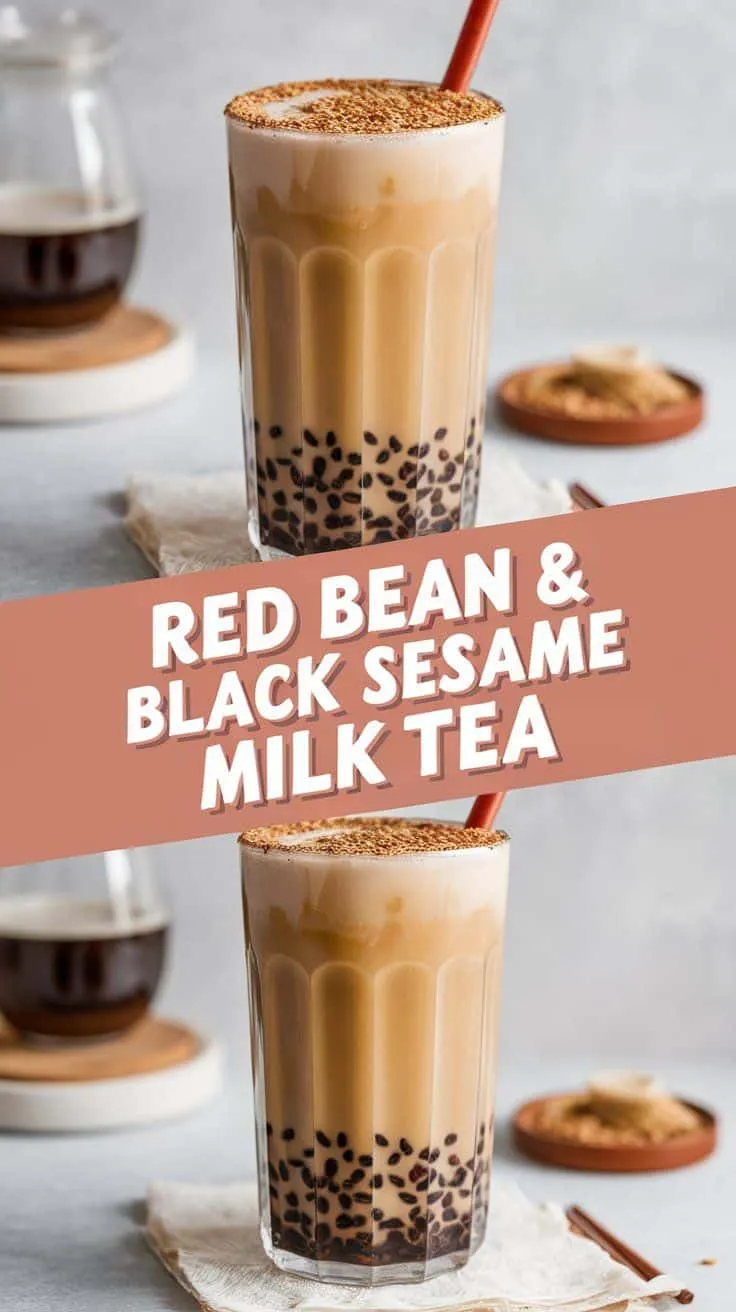 Red Bean & Black Sesame Milk Tea