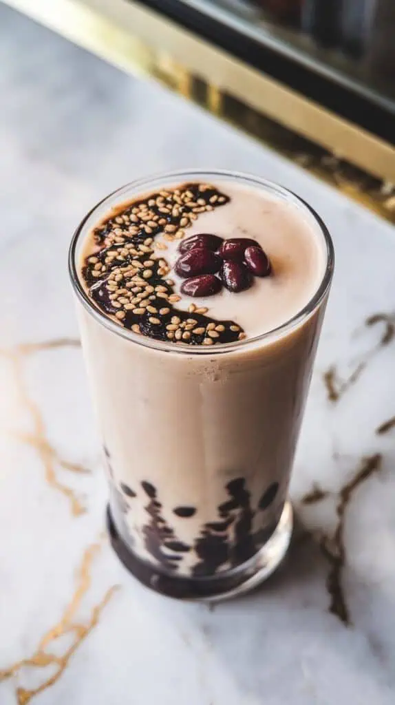Red Bean & Black Sesame Milk Tea