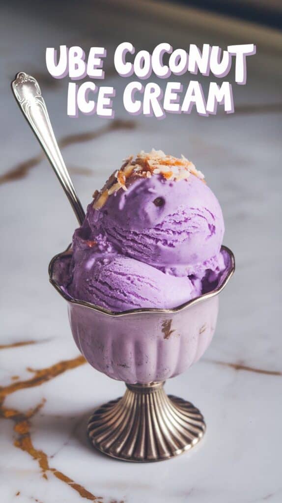 Ube Ice Cream with Coconut Swirl