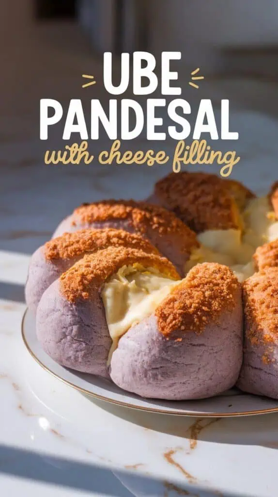 Ube Pandesal with Cheese Filling