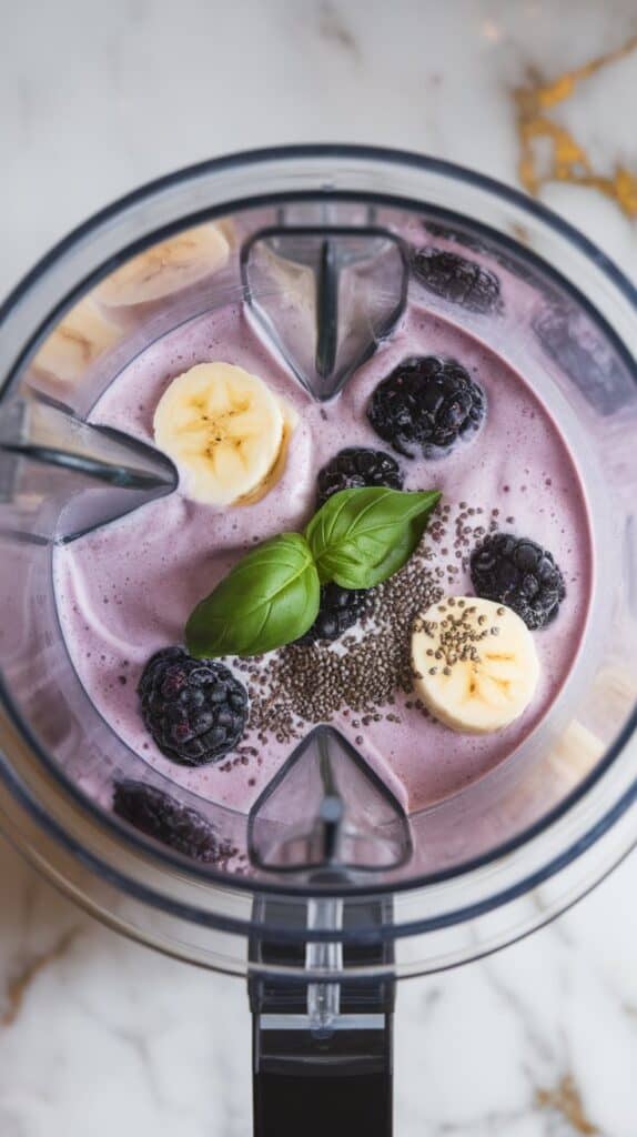Blackberry Basil Protein Smoothie