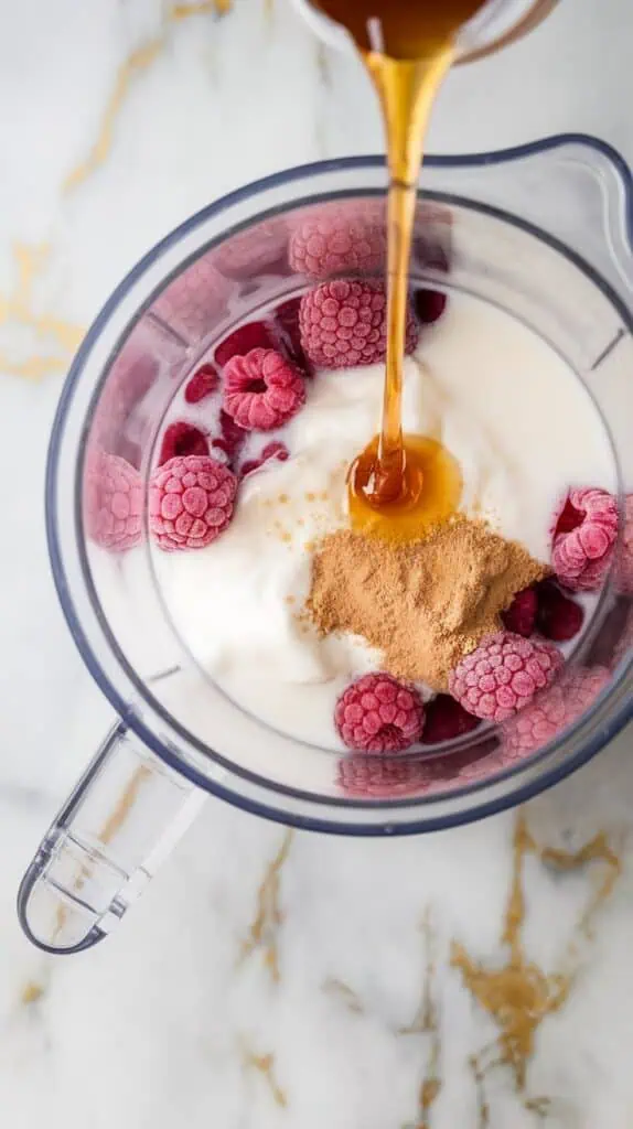 Raspberry Greek Yogurt Protein Smoothie