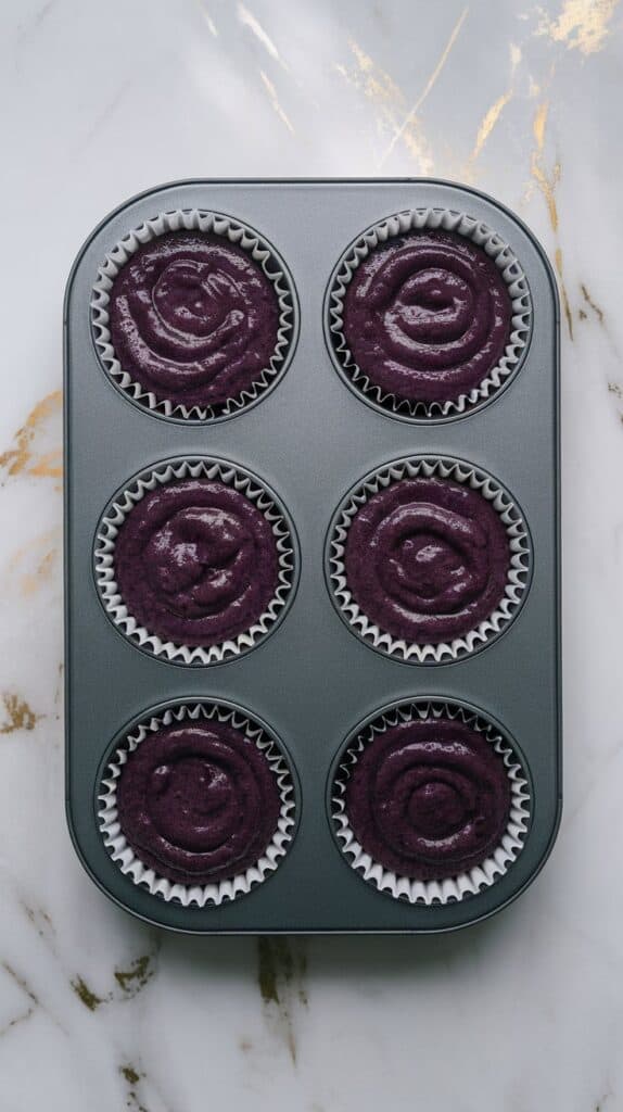 Ube Buttercream Frosted Cupcakes