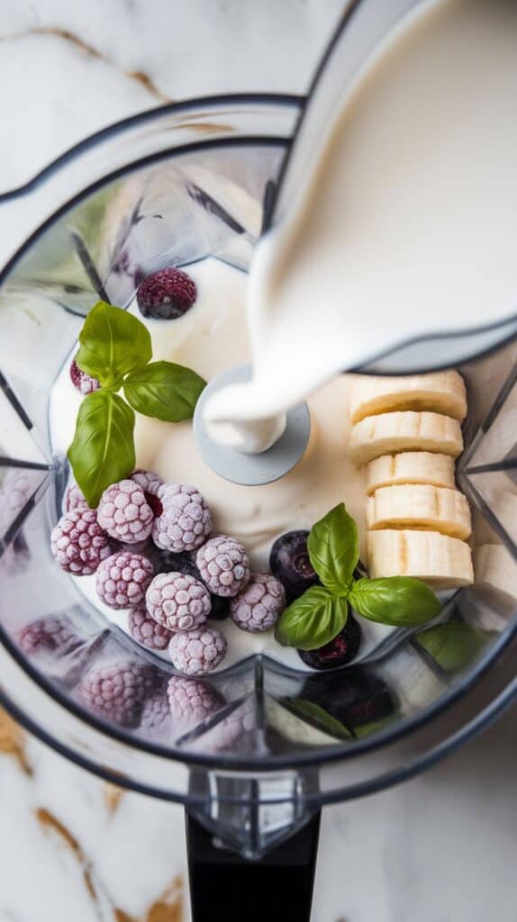 Blackberry Basil Protein Smoothie