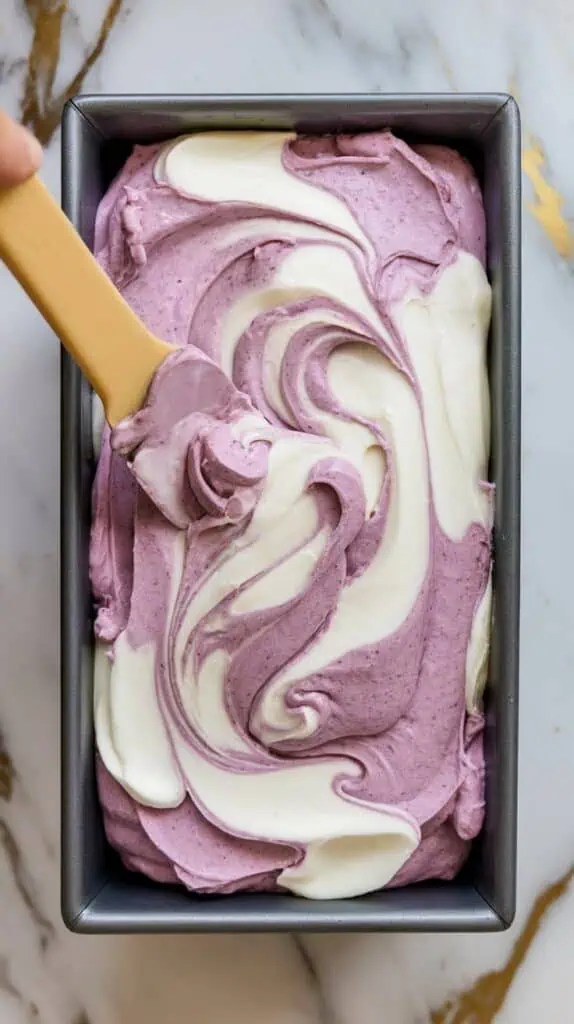 Ube Ice Cream with Coconut Swirl