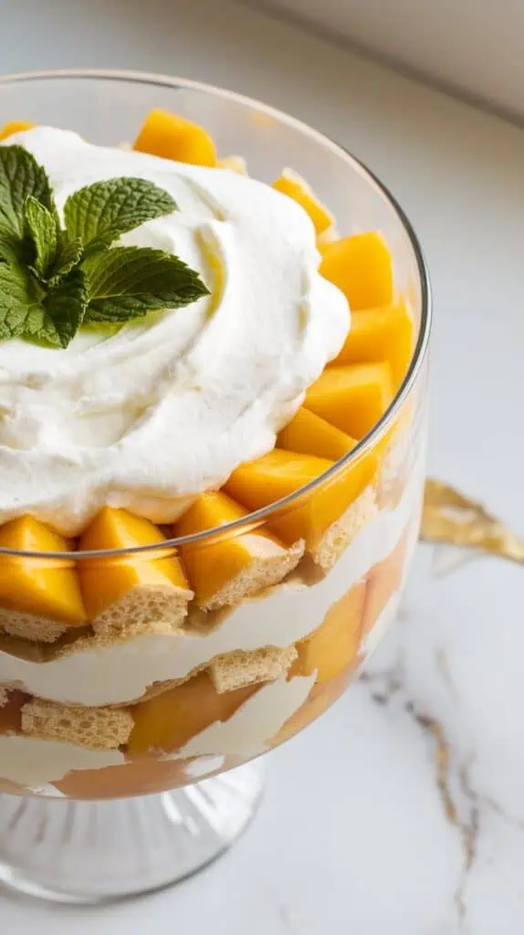 Peaches and Cream Summer Trifle
