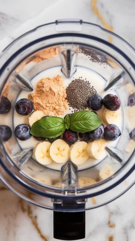 Blackberry Basil Protein Smoothie