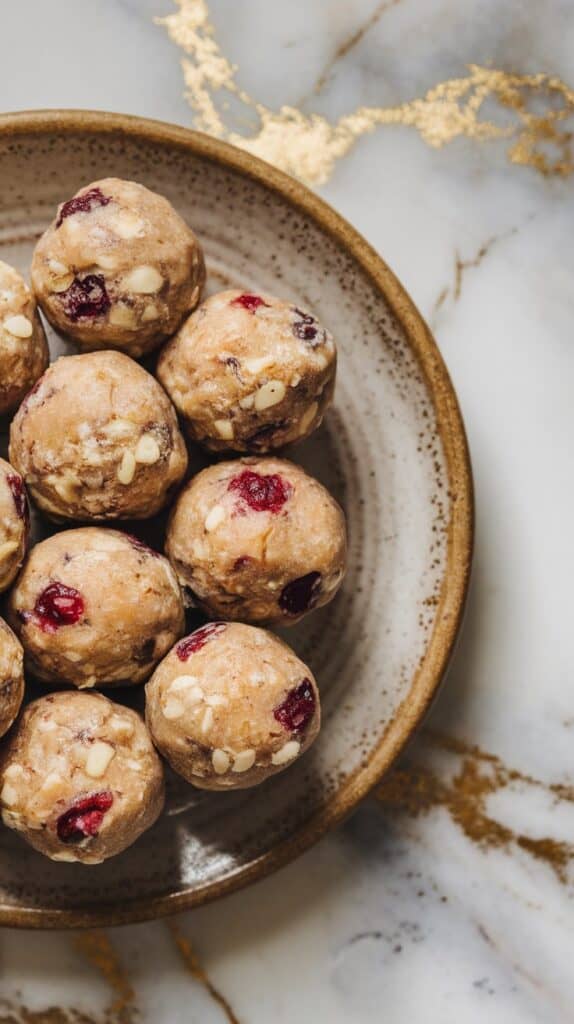 Cranberry White Chocolate Protein Balls