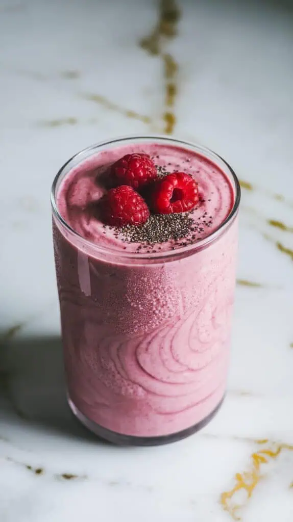 Raspberry Greek Yogurt Protein Smoothie