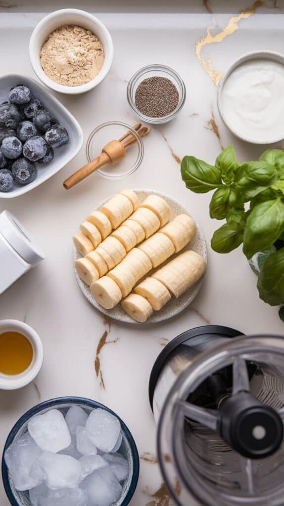 Blackberry Basil Protein Smoothie