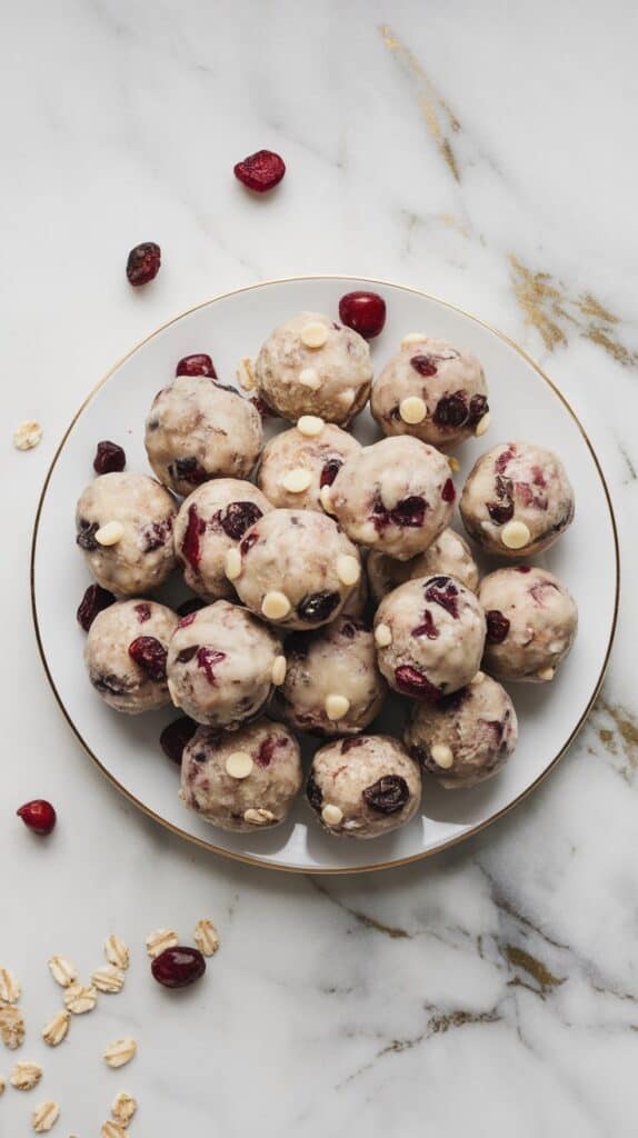 Cranberry White Chocolate Protein Balls
