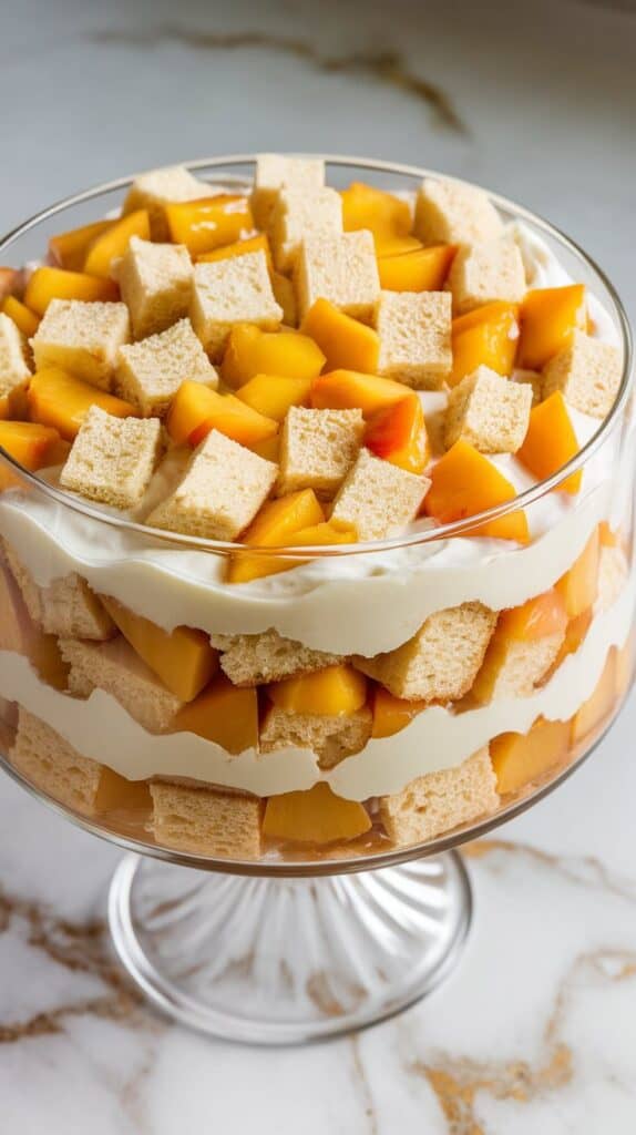 Peaches and Cream Summer Trifle