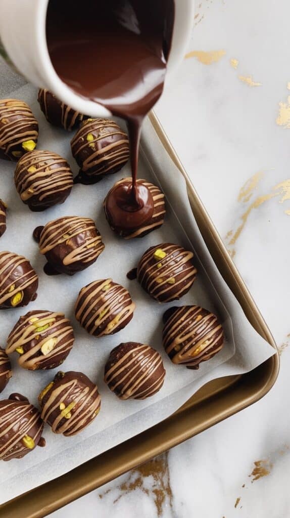 Salted Dark Chocolate Pistachio Balls