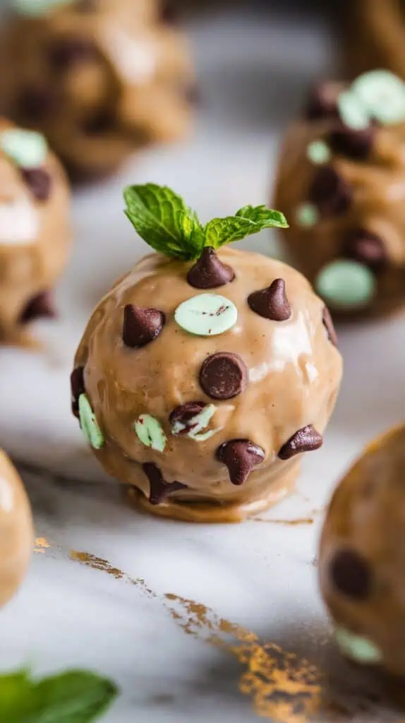 Mint Chocolate Chip Protein Balls