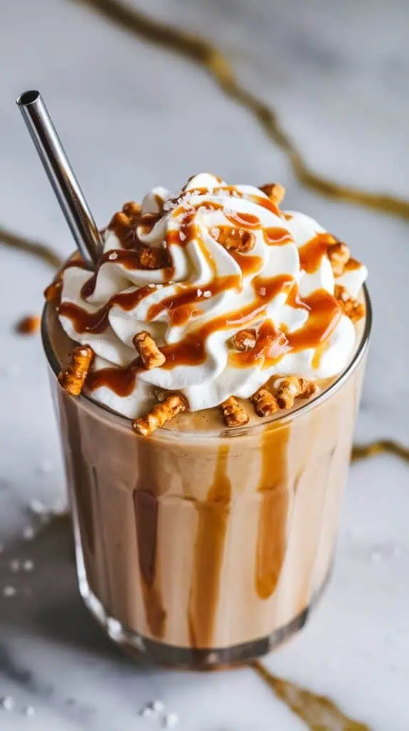 Salted Caramel Pretzel Frappe