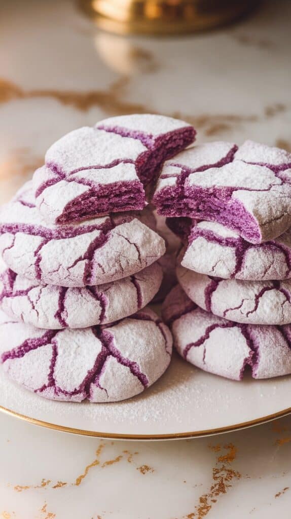 Ube Crinkle Cookies