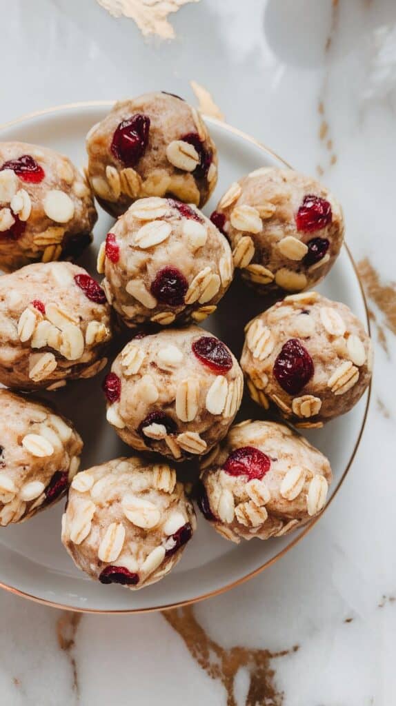 Cranberry White Chocolate Protein Balls
