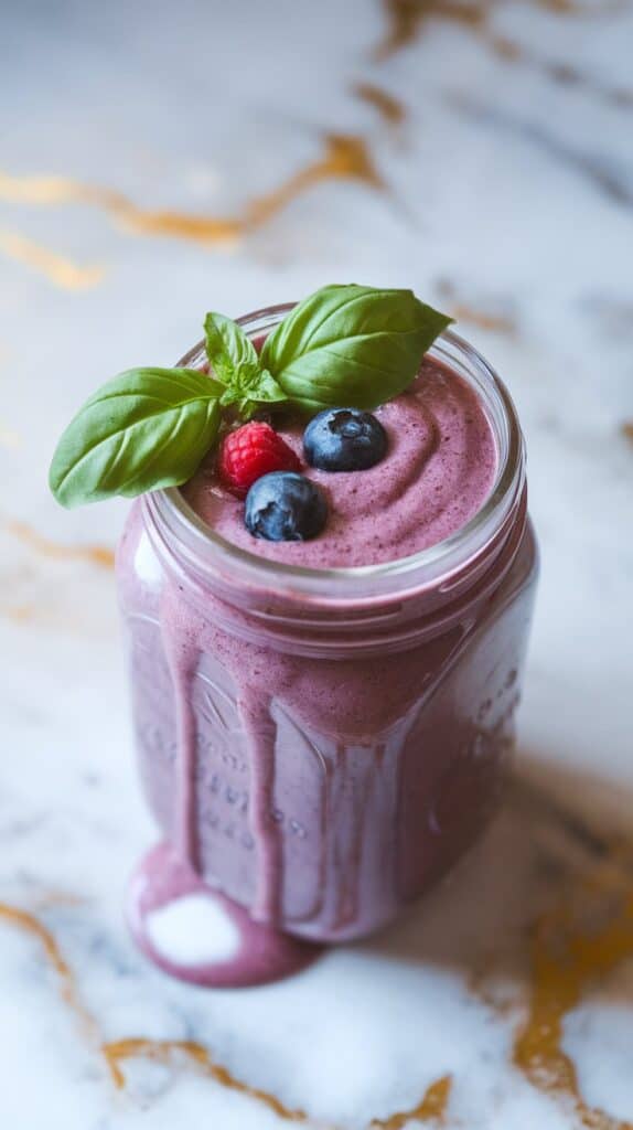 Blackberry Basil Protein Smoothie