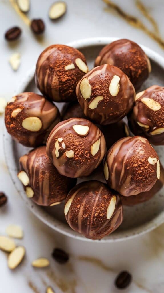 Mocha Almond Fudge Protein Balls