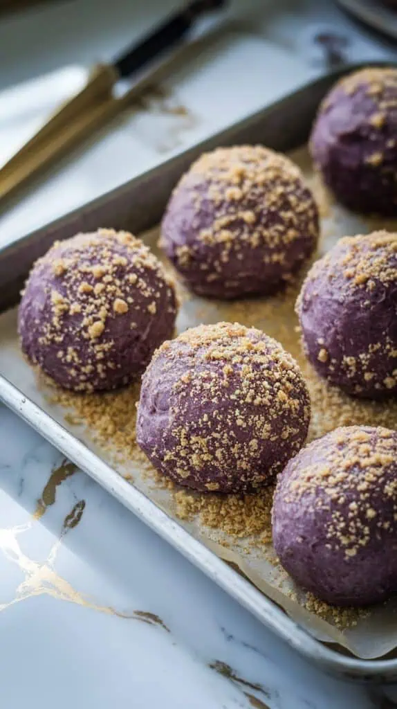 Ube Pandesal with Cheese Filling