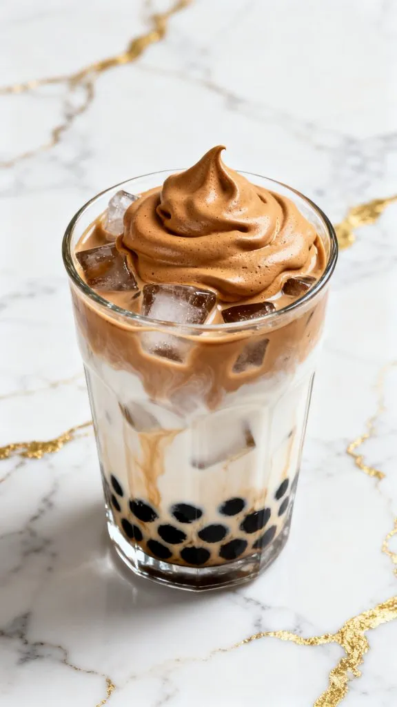 Brown Sugar Dalgona Milk Tea