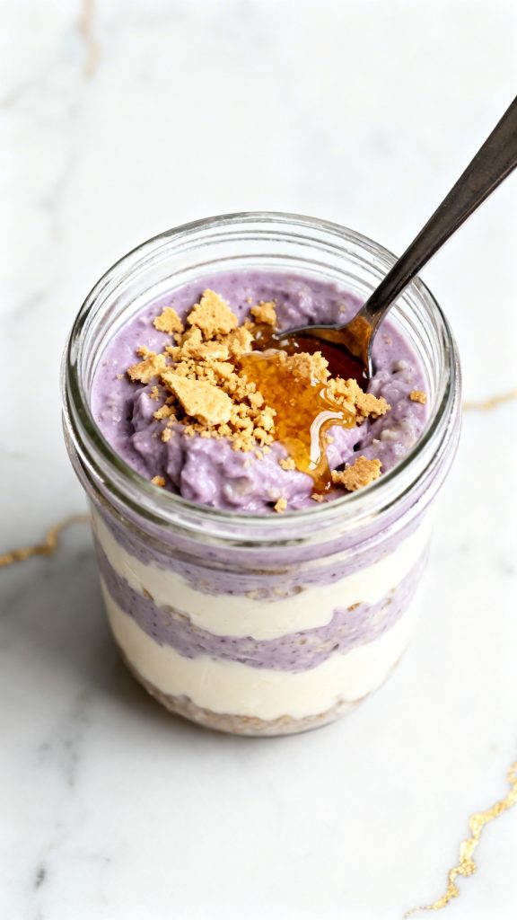Ube Cheesecake Overnight Oats