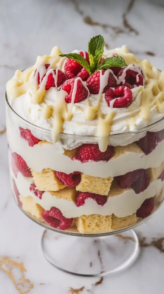 Raspberry White Chocolate Trifle
