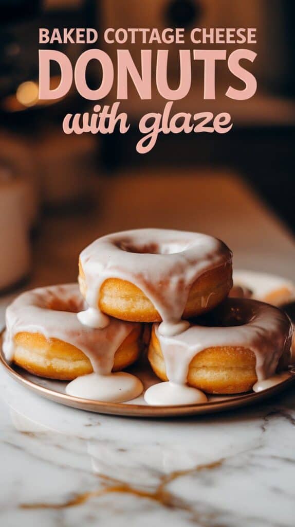 Baked Cottage Cheese Donuts with Glaze