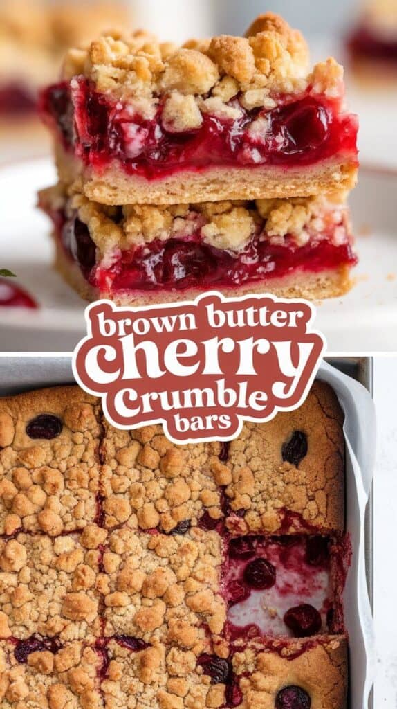 Brown Butter Cherry Crumble Bars 
