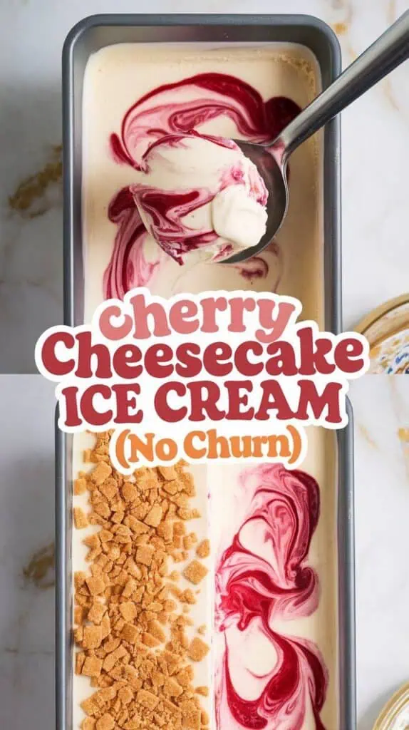 Cherry Cheesecake Ice Cream (No Churn)