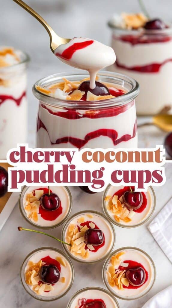 Cherry Coconut Pudding Cups