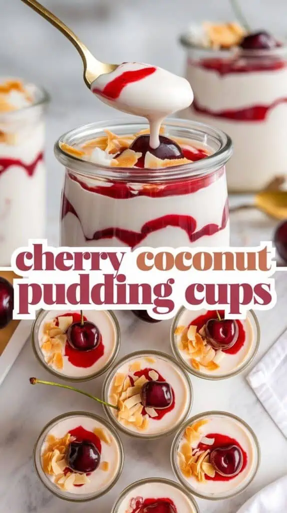 Cherry Coconut Pudding Cups