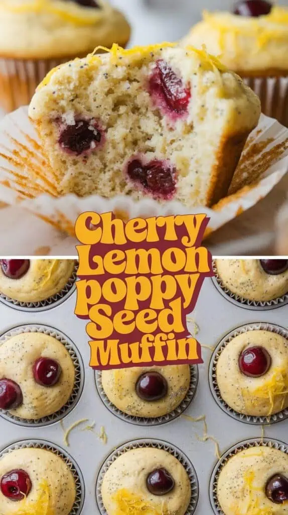 Cherry Lemon Poppy Seed Muffins